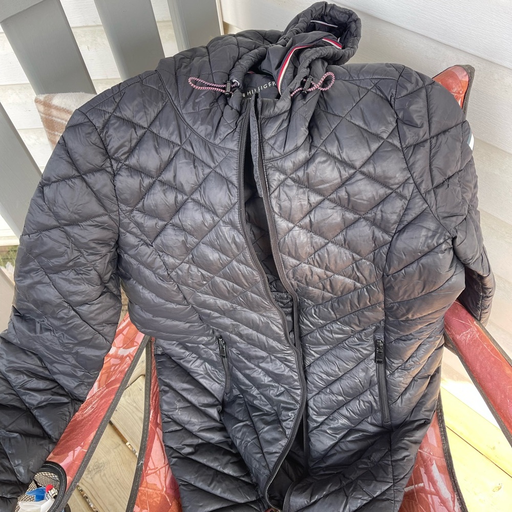 Tommy Hilfiger Black Quilted Hooded Jacket